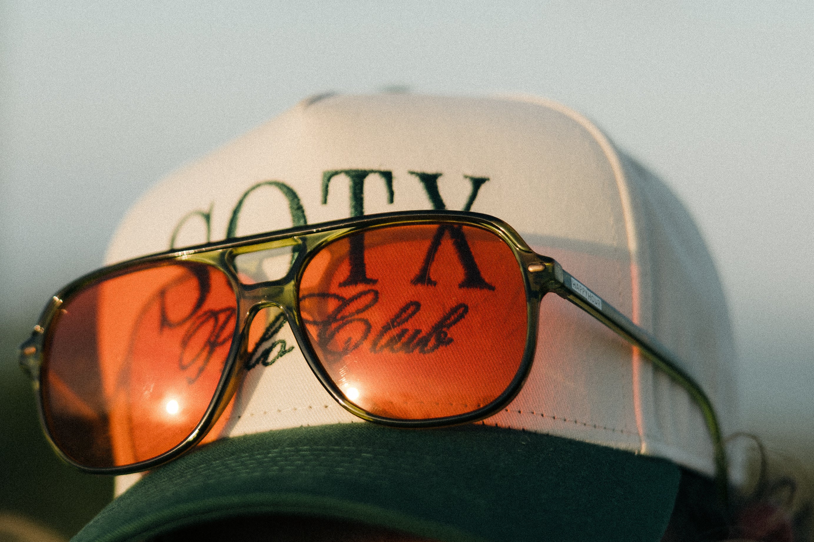 Signature 5 Panel Club Cap (Green & White)